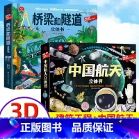 [桥梁和隧道+航天立体书]全2册 [正版]桥梁和隧道立体书儿童立体书3d翻翻书 3-6-8岁以上小学生课外建筑工程高铁科