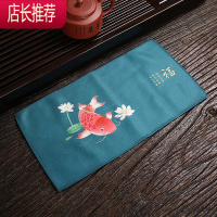 国潮茶巾吸水加厚茶布茶几茶桌台抹布专用毛巾功夫茶具配件棉麻布JING PING