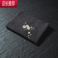 薄款茶巾 绣花超细纤维茶巾 吸水好 快干 杯垫茶具配件JING PING