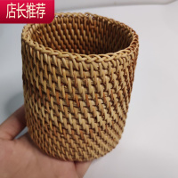 越南秋藤编笔筒 茶具竹茶夹茶勺茶针 普洱茶六君子茶道配件收纳筒JING PING