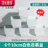 多肉控根花盆树脂加厚塑料透气小黑白方形北欧风肉肉盆景盆JING PING花盆容器