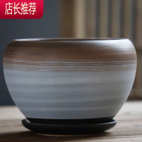 花盆陶瓷大号特大号家用带托盘创意个性绿萝吊兰多肉花盆JING PING花盆容器