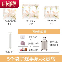 真空压缩袋收纳袋专用旅行包装真空气衣物蒸空电泵抽空衣服行李箱JING PING E:[适合24寸以上行李箱]5个袋子送手
