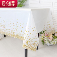 生日派对桌布儿童party布置甜品台装饰一次性台布塑料长方形桌布JING PING 圆点金色