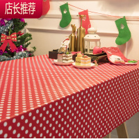 一次性桌布长方形生日派对ins风装饰家用宝宝甜品台布置加厚野餐JING PING 红色波点 110*160cm
