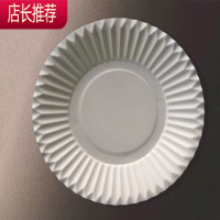 一次性纸盘 生日快乐蛋糕盘子白纸碟 试吃烧烤野炊垫盘 500个餐具JING PING 500个无字直纹一次性餐具