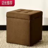 布艺小凳子储物凳多功能家用矮凳实木方凳收纳凳沙发凳客厅换鞋凳JING PING