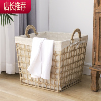大号藤编布艺脏衣篮美式ins网红收纳筐宝宝玩具浴室衣服收纳篮子JING PING