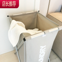 免安装牛津布折叠带盖脏衣篮铝合金 脏衣服玩具收纳筐浴室洗衣篮JING PING收纳篮