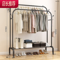 简易双杆式卧室衣帽架家用加厚加粗碳钢可移动晾衣架JING PING