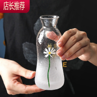 手绘小雏菊玻璃酒具套装白酒杯子家用小号一两烈酒杯温酒壶清酒壶JING PING 云雾小雏菊[单壶装]