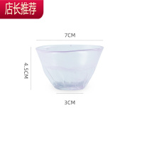 日式彩色玻璃清酒杯一口杯餐厅餐具创意锤目纹烈酒杯白酒杯茶杯JING PING 荷花杯蓝粉色