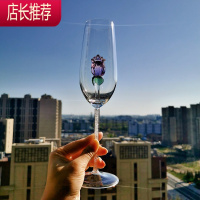 葡萄窖主玫瑰花红酒杯香槟杯晶莹剔透超闪超美仙女专用酒杯JING PING 粉玫瑰香槟杯一支 无盒
