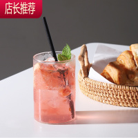 新款薄底长饮鸡尾酒杯柯林杯海波杯威士忌杯早餐牛奶杯直杯JING PING 矮款小号-240