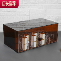 抽屉式口红收纳盒磨砂亚克力防尘化妆品收纳盒大号唇膏桌面置物架JING PING
