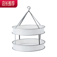 晾衣篓晒衣服网兜毛衣晾衣网平铺网晒干货晒菜网晾衣服晒袜子器JING PING 灰色大号双层晒衣篮