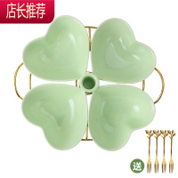 轻奢水果盘家用客厅茶几糖果盘干果盘零食盘子网红小吃盘精致拼盘JING PING 苹果绿
