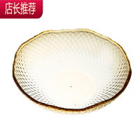 塑料家用干果盘创意客厅茶几现代简约水果盘瓜子盘网红零食北欧JING PING 黄色(波纹款)