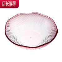 塑料家用干果盘创意客厅茶几现代简约水果盘瓜子盘网红零食北欧JING PING 粉色(波纹款)