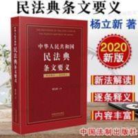 2020中华人民共和国民法典条文要义 杨立新 民法典条文解读释义 2020中华人民共和国民法典条文要义 杨立新 民法