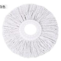 [2/6个]通用旋转替换毛巾头拖把头墩布头圆形地板擦棉线毛巾头 [两排白棉线]2个装