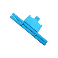 滚轮式胶棉海绵拖把配件塑料叉头全新塑料拖布头拖把头替换通用型 天蓝色 1个