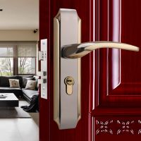 室内门锁卧室门锁三件套小50双舌家用房间门锁实木门锁简约套装 钛金 一把价格