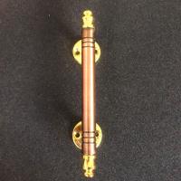 皇冠头仿古铜欧式加厚实心不锈钢明装拉手木门通道门推拉门把手 6寸红古铜拉手(长150mm) 皇冠头不锈钢实心拉手1个+4