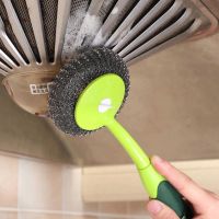 洗锅刷厨房用刷刷锅神器洗碗刷子长柄锅刷不锈钢钢丝球清洁球 硅胶长手柄[自带一不锈钢球]