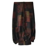 妈妈裤子春秋款中老年女裤老人花裤子宽松直筒高腰休闲裤弹力长裤 方块[春秋女裤] 30 体重90-110斤