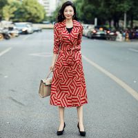 今年流行风衣女2021新款春秋中长款长过膝时尚气质韩版小个子大衣 图片色[有里衬] S