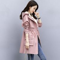 风衣女中长款2020年春秋季新款女装小个子大衣女士二八月流行外套 粉色-[优质版] 码数偏大建议拍小一码 M 建议-[8