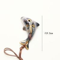 6孔陶笛 初学入门乐器演奏 六孔中音C陶笛 大号可随身带 窑变海豚 中号窑变款