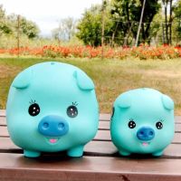 情侣猪猪玩具摔不坏存钱罐儿童生日礼物摆件搪胶摔不坏创意摆件 萌萌love猪小号蓝色