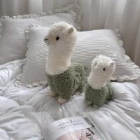 创意搞怪草泥马羊驼公仔毛绒玩具可爱玩偶抱枕布娃娃生日礼物女孩 绿色羊驼一只 38厘米 送小挂件