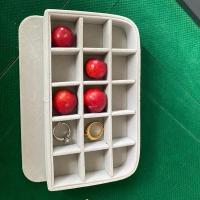 首饰收纳盒子多功能耳钉耳环项链化妆包大容量带锁收纳整理盒 15格绒布盘