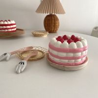 ins韩风可爱礼物摆件草莓蛋糕拍照道具减压小蛋糕仿真千层蛋糕 粉色草莓蛋糕