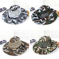 遮阳帽男士新款户外帽子夏季防晒脸盆帽韩版时尚百搭工地干农活潮 小帽檐迷彩白色