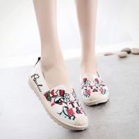 春秋女士帆布鞋老北京布鞋女鞋百搭休闲鞋孕妇软底防滑单鞋渔夫鞋 880粉色 35