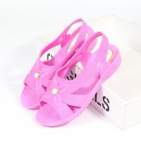 凉鞋女夏季工作鞋纱厂车间防滑软底护士平底孕妇鞋学生女棉纺厂鞋 珍珠紫粉 37