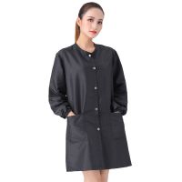 理发店围裙美发师大工服宠物店发廊烫染衣服助理小工服防水不沾发 黑色M男女穿90-130斤