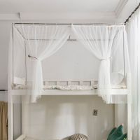 床帘学生宿舍遮光布上铺下铺上下床大学寝室少女帘子窗帘单人床男 纱帘1片需要几片拍几片 1.2m高