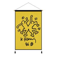 美式涂鸦布艺挂画客厅宿舍背景装饰画出租房装饰挂布卧室床头挂毯 一起嗨起来-竖版 20*30cm[收藏送配件]