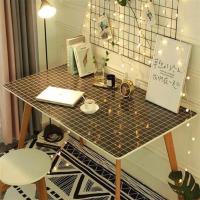 pvc桌垫防水防烫防油免洗ins梳妆台桌垫写字台软玻璃桌布茶几垫 BK黑格 40*50cm