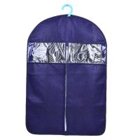 可水洗防潮透气加厚无纺布衣服防尘罩西服套皮草挂衣袋收纳大衣套 藏青色 大号单个装【60*128CM】