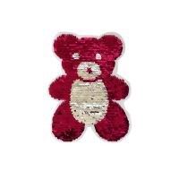 diy亮片刺绣布贴双面小熊贴花 衣服装饰贴外套牛仔时尚贴花修补贴 高21*宽16