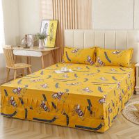 亏本清仓加厚床裙床罩单件韩式磨毛床笠床单席梦思床套床裙保 [加厚拼接]天马行空黄 180cm x220cm