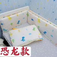 婴儿床拼接床床围3D透气防撞围栏宝宝四季通用含棉挡布套件可拆洗 小恐龙(含棉芯)升级3D款 50*30cm(单片价)