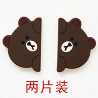 车门防撞条汽车防刮蹭擦条后视镜装饰条通用型卡通防擦条可爱女贴 布朗熊(两片装)