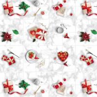 圆桌方桌塑料桌布印花防水防油防烫厨房书桌可围墙面防潮可订饭店 礼物 50-50[正方形]